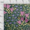 oneOone Cotton Flex Dark Teal Green Fabric Leaves & Floral Quilting Supplies Print Sewing Fabric By The Yard 40 Inch