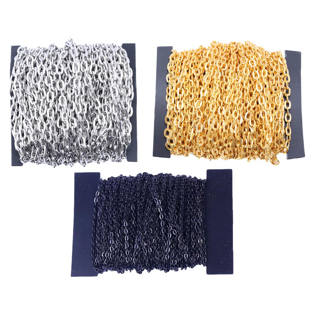 1 rolă de lanțuri de cruce de fier pentru lanțuri de cabluri pentru confecții de bijuterii DIY aurii