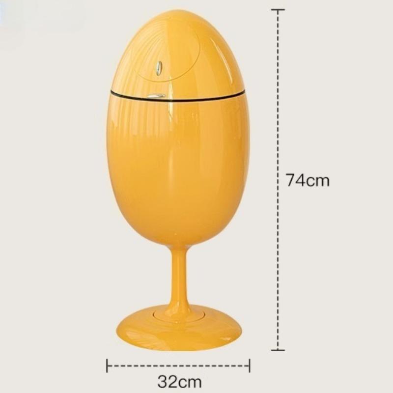 

Dinosaur Egg Trash Can Plastic Trash Bin Luxury Living Room Kitchen Litter Bin Creative Large Capacity Bathroom Dustbin with Lid жёлтый