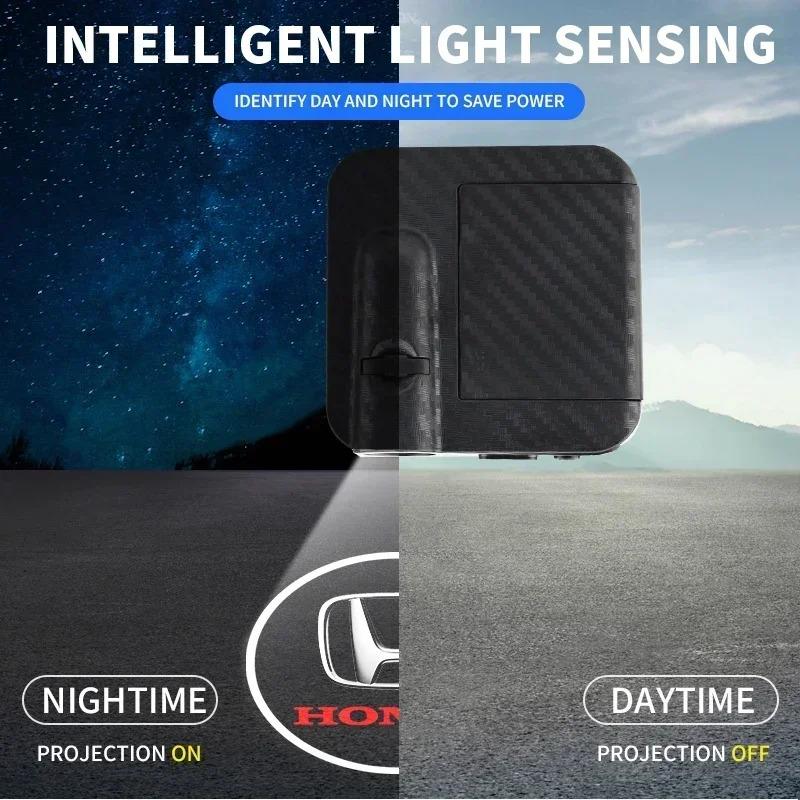 1/2pcs HD Car Door Welcome Lights Wireless Auto Projector Lamp Accessories For Honda Civic Fit Jazz Accord HRV CRV City stickers