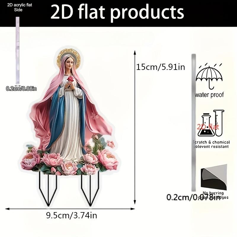 2D Flat Traditional Style Virgin Mary Sign, Suitable for Wall Decoration, Porch, Room, Villa, Accents Home, Hallway, or Workplace - Rustic Farmhouse D