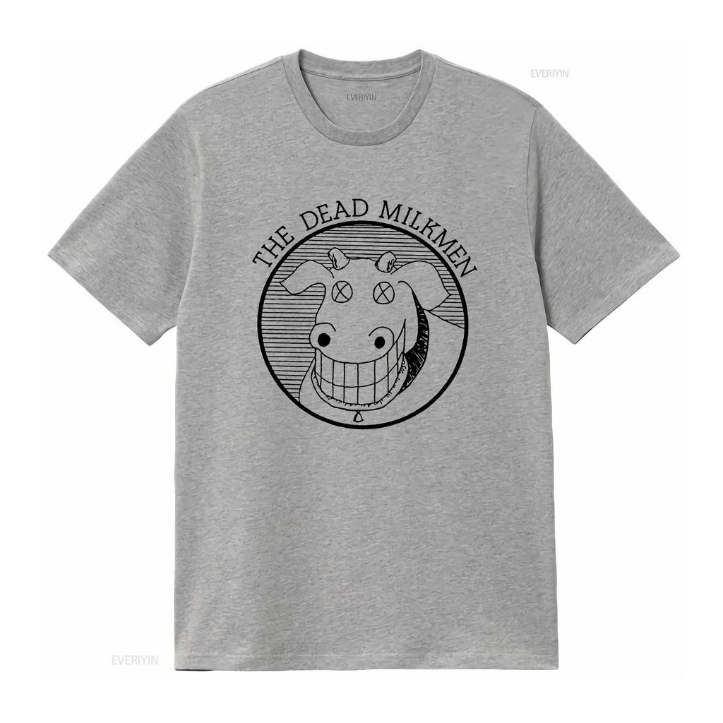 DEAD MILKMEN The Cow Logo on White T shirt NEW MEDIUM ONLY vintage Washed Breathable graphic homme streetwear Versatile