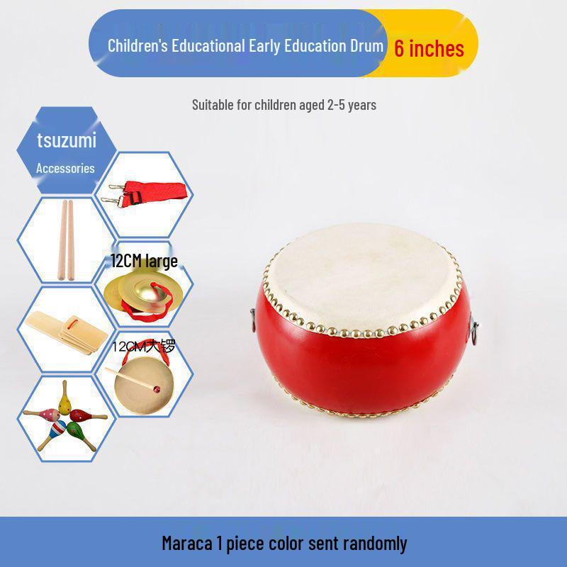 Kogane Inch Cowhide Drum: Children's Small Drum and Percussion Instrument.