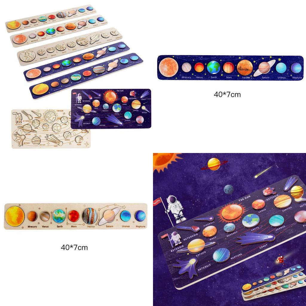 Childrens Educational Space Puzzle With Wooden Solar System For Learning And Cognitive Development