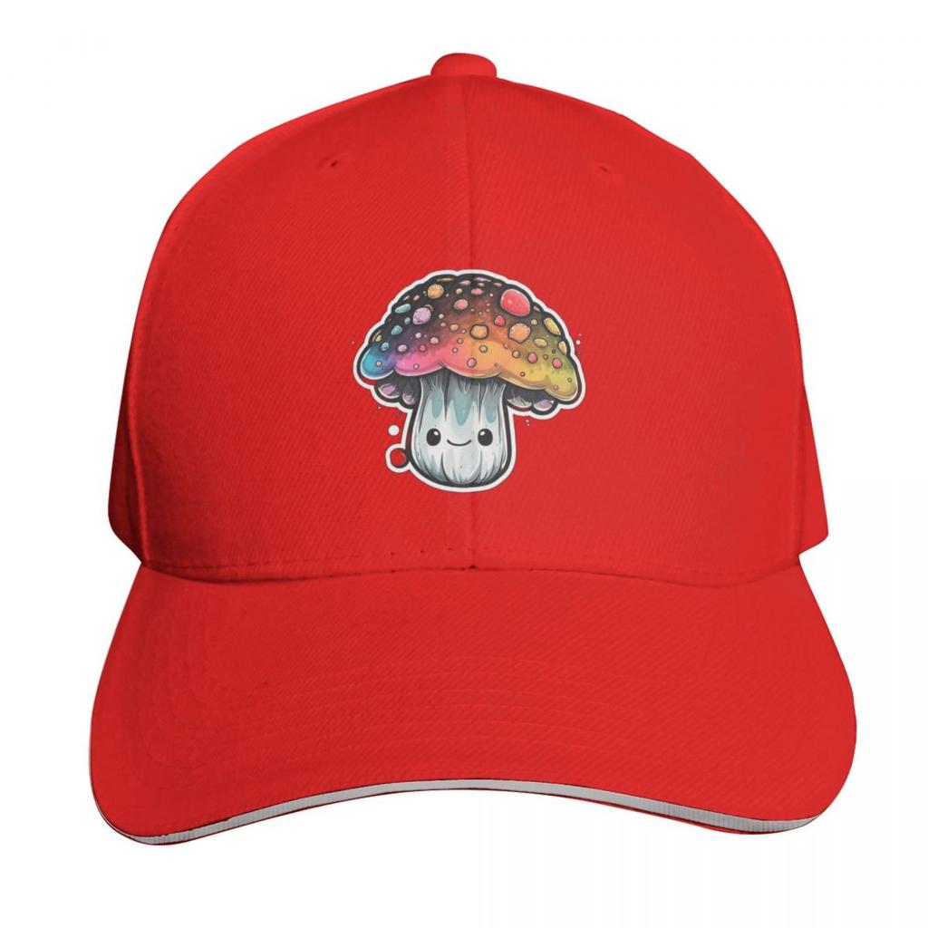 Happy Mushroom Cute Anime Happy Smiling Aesthetic Unisexga Fungus Fungi Nature Japanese Cartoon Love Shroo Baseball Cap