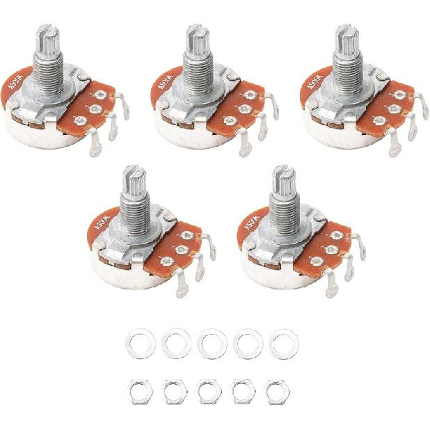 A500k ELectric Bass Guitar Potentiometer Volume Tone Pots Audio Tone Switch Pack of 5
