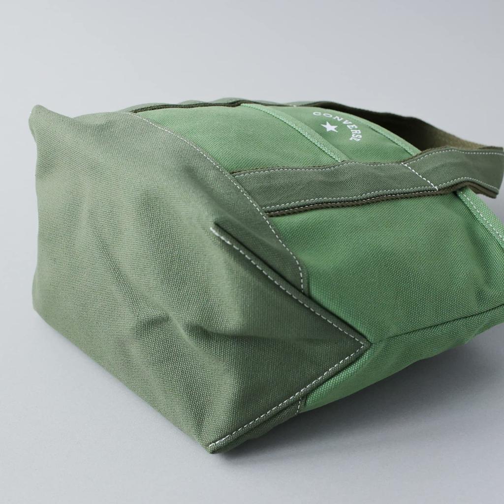 Converse Canvas Mini Tote Bag for Men and Women, TOKYO All Star Reissue (All Moss Green, Size Small)