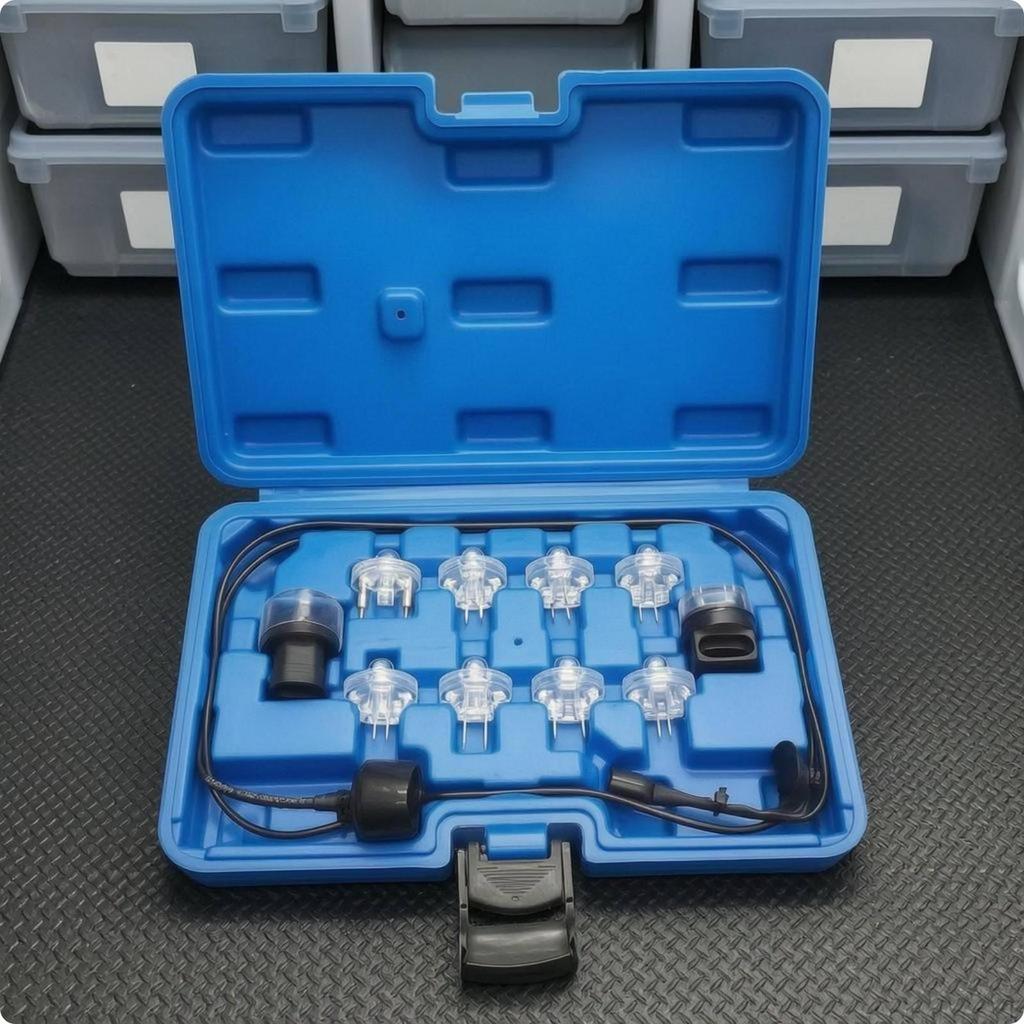 11 Pieces Automotive Petrol Injector Tester Kit Blue Hard Case