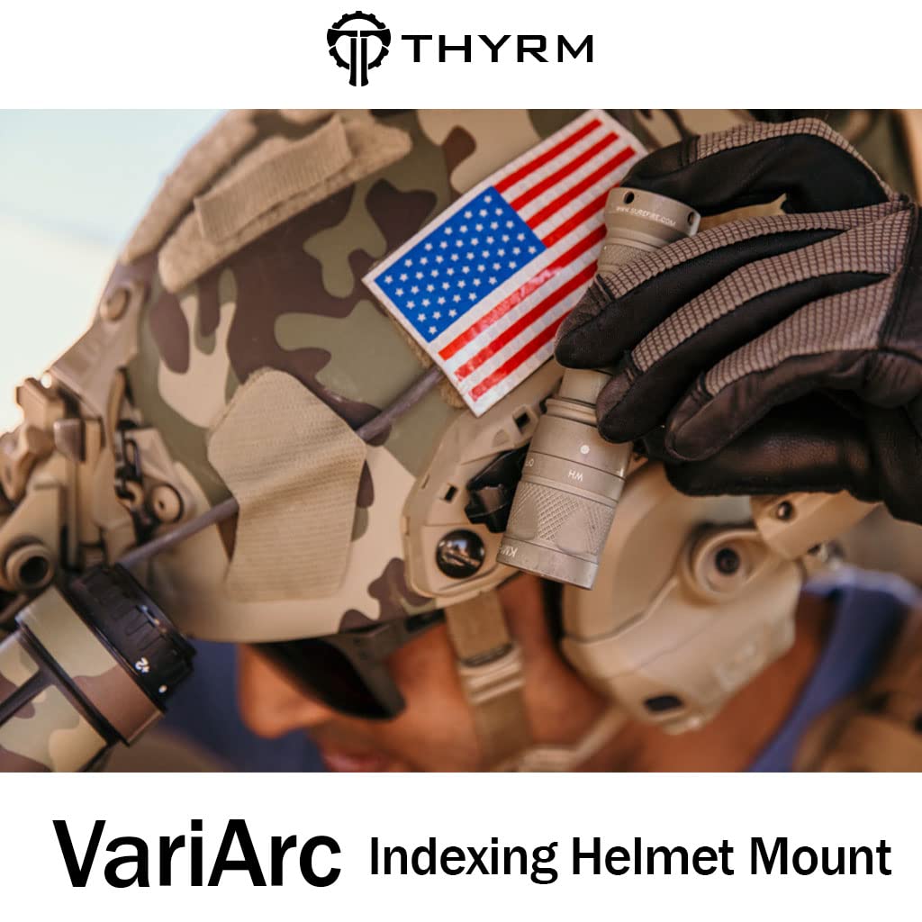 Thyrm VariArc Helmet Mount for Team Wendy Rails for Light Made in the USA (Black), Adjustable, Mounting,
