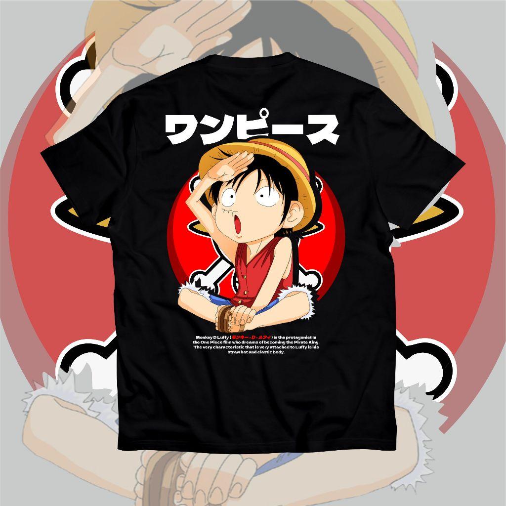 

2026 Summer One Pieces Luffy Classic View Trendy Theme 100 Cotton Printed LooseTee Shirt for Adults and Childrens Clothing S