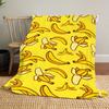Individuelle Bananenmuster-Decke Gelber Frucht-Print-Design Personalisierter Name Fleece-Überwurf Ganzjahres-Weich Warm Bettwäsche Heimdekoration