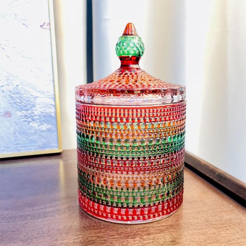 Modern Yurt Styles Glass Container Transparent Sealed for Candy Nut Jewelry Storage Decorative Household Item