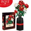 761PCS Romantic Red Rose Bouquet Vase Building Blocks Creative Simulated Flower Plant Home Decor Bricks Toy Valentine's Day Gift