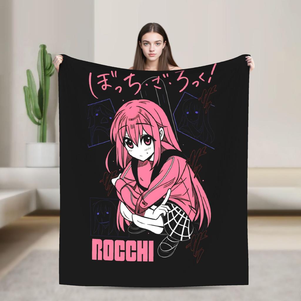 Bocchi the Rock Plush Blanket Girls Boys  Flannel Bedding Throws For Couch Chair Warm Soft Custom Quality Bedspread Gift