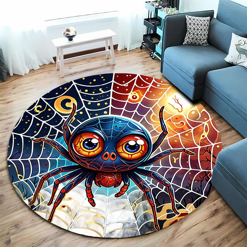 Colorful Spider Web Rug for Kids' Playroom Decor round carpet for home sofa bedroom, gift