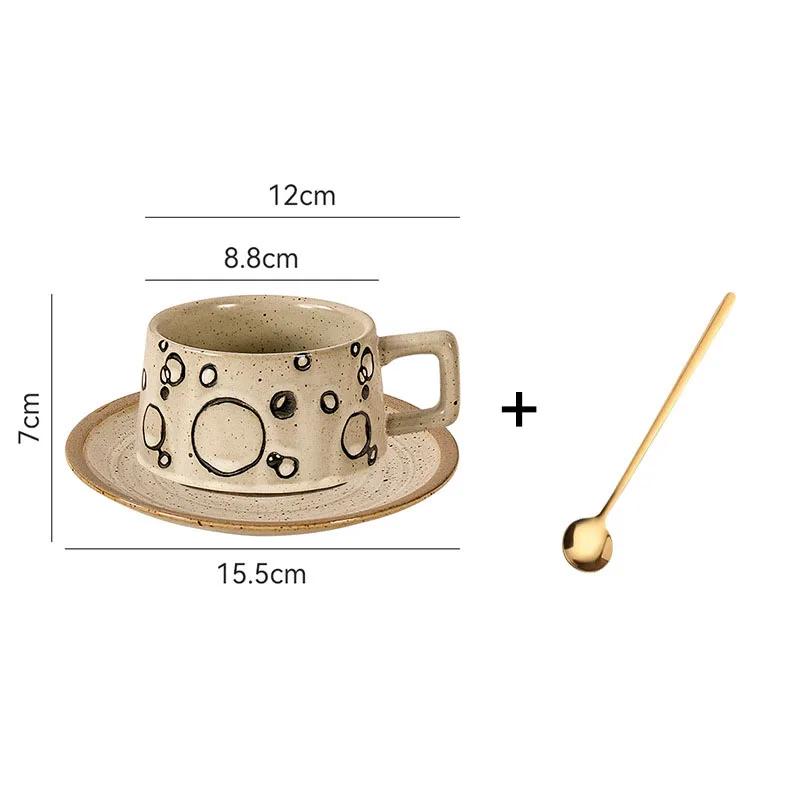 Japanese Retro Ceramic Mug Set Hand-painted Pattern Coffee Office Beverage Cup Milk Household Tea Cups Water