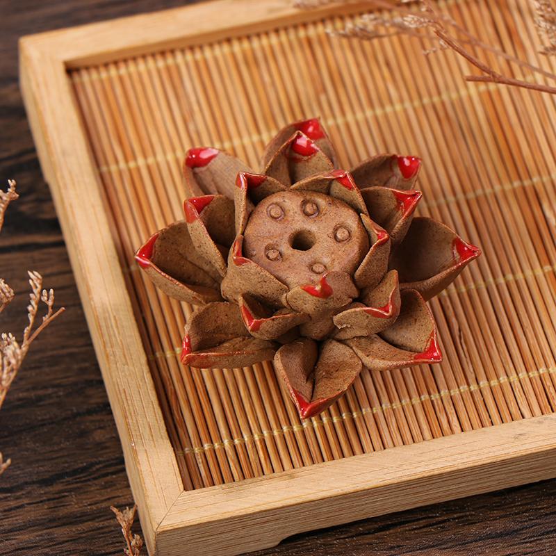 Ceramic Incense Burner Lotus Incense Stick Holder Ceramics Nasturtium Sandalwood Incense Burner For Home Office Decoration