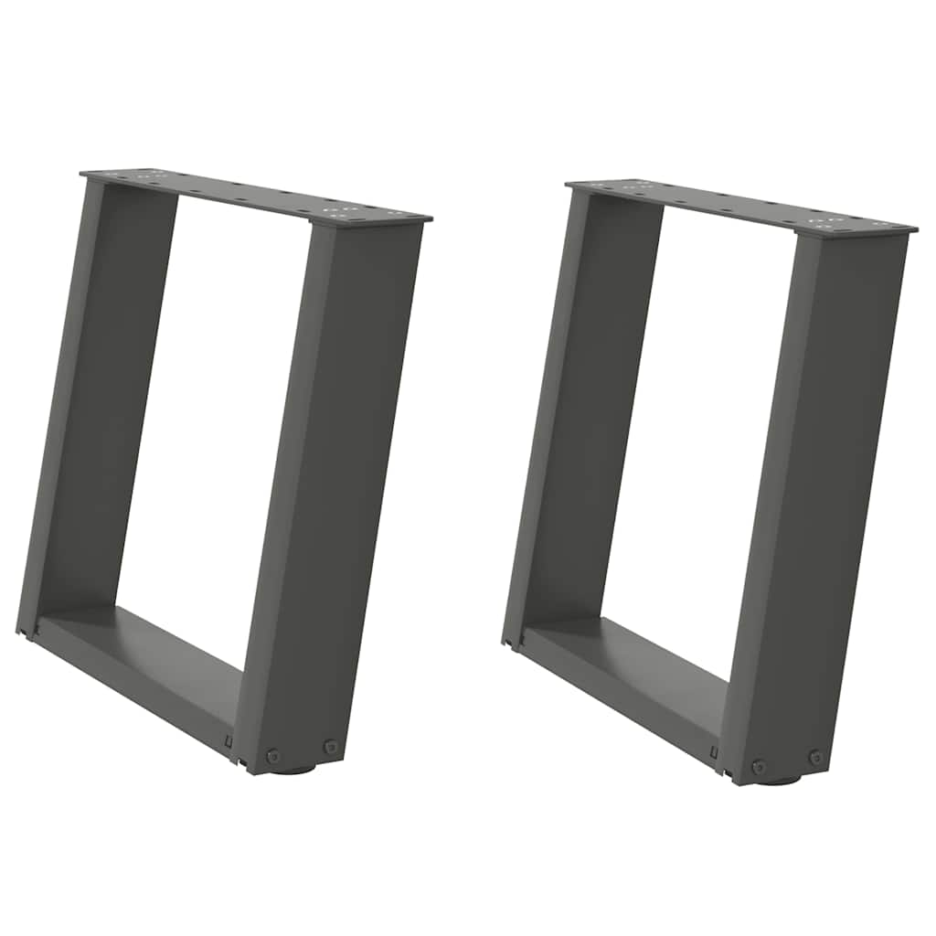 Vidaxl Coffee Table Legs, 2 Pcs, Anthracite, 50X(42-43) Cm, Steel