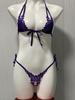 Sexy Lace Three-point Suit, Sexy Small Chest Lace-up, Pure Desire Underwear, Hot Passion Open Panties, Pajamas 1132