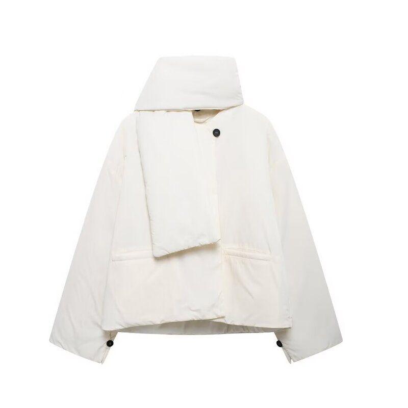 Fashion Style 2024 Winter New Women's Clothing Stylish Short Version Padded Jacket Cotton Padded Coat Outwear with Scarf 6764913