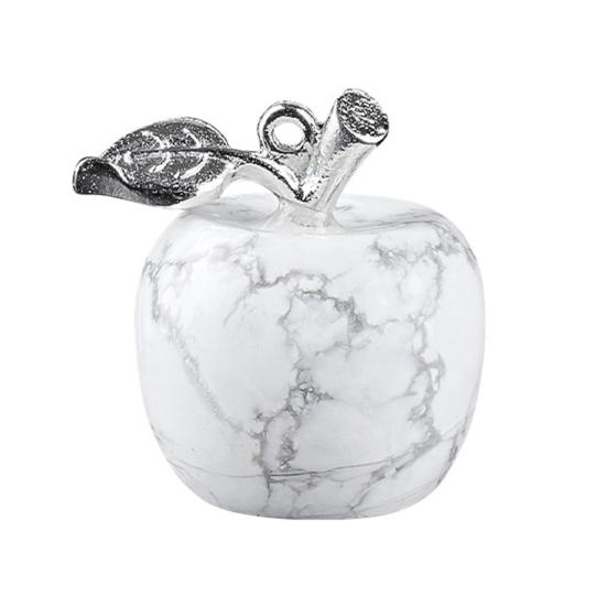 

DIY Necklace Pendant Fruit Shape Natural Faux Crystal Pendant with Electroplated Silver Leaf Buckle 20mm Mini Ornament L