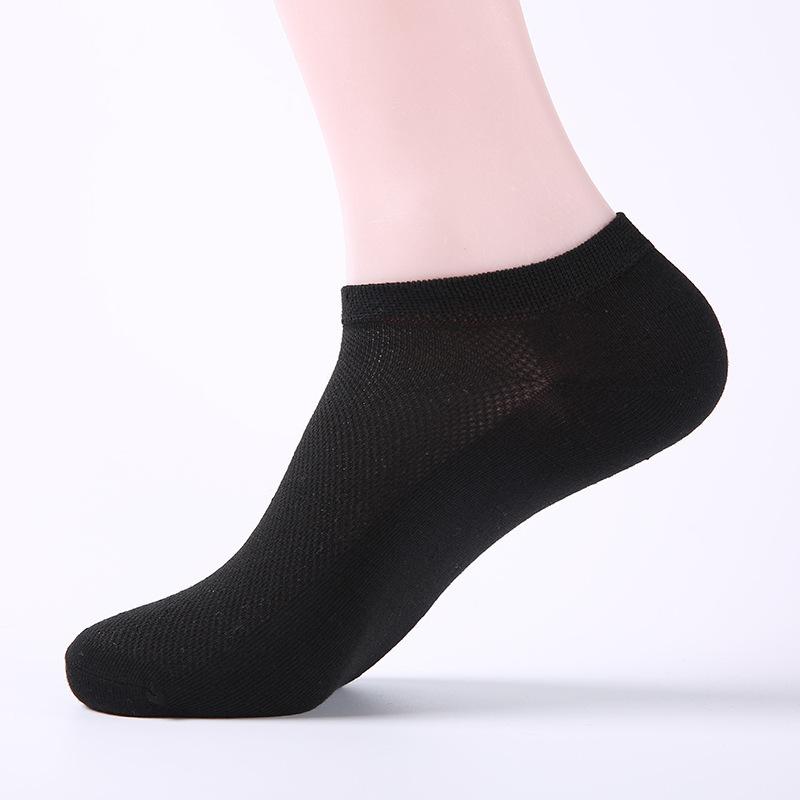 Summer Cotton Socks, Men'S Sports Mesh Men'S Boat Socks, Solid Color Short Socks, Sweat-Absorbing And Breathable Socks.