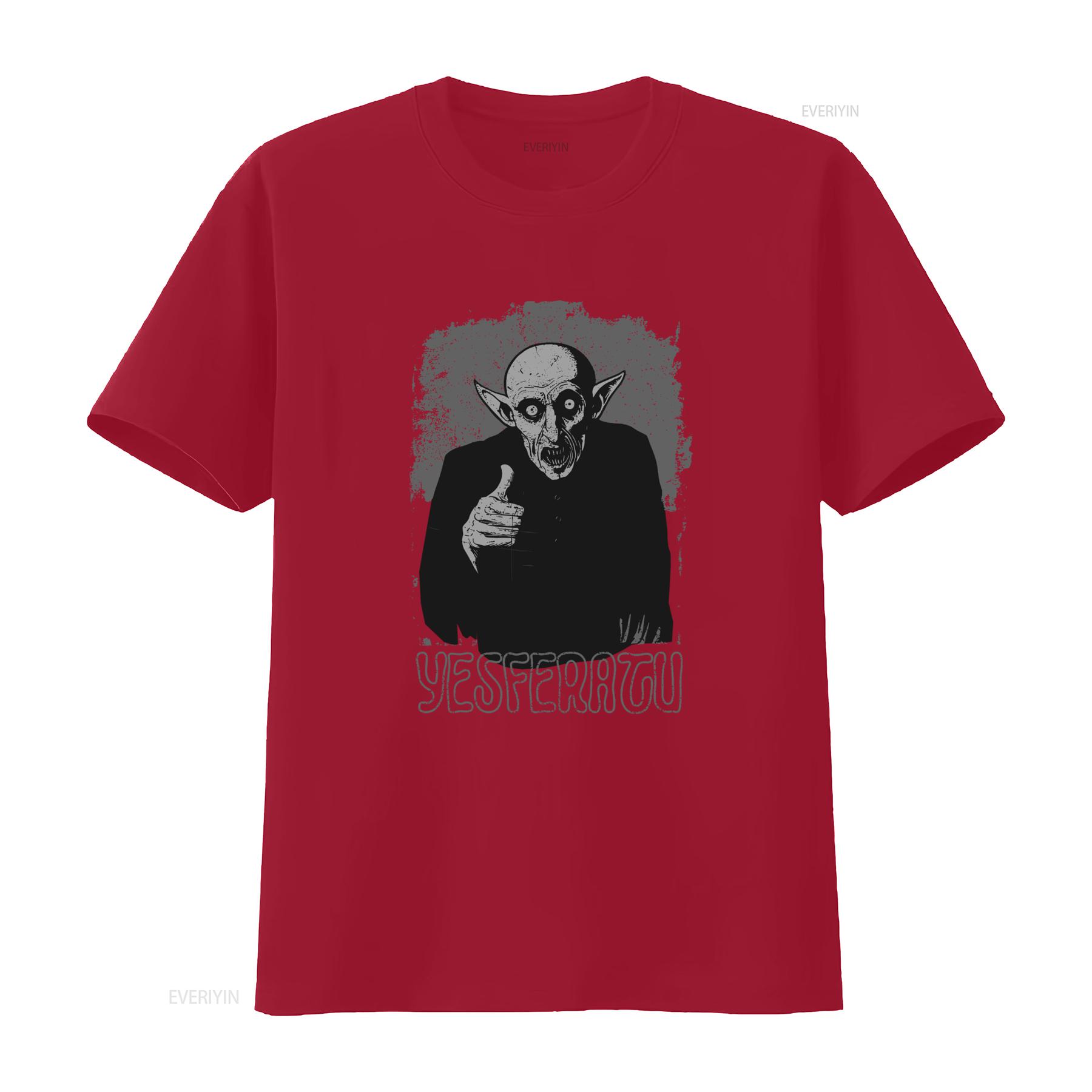 Yesferatu Nosferatu T Shirt Funny Dracula Vampire Design Perfect Halloween with Humor vintage Washed Soft Breathable streetwear S