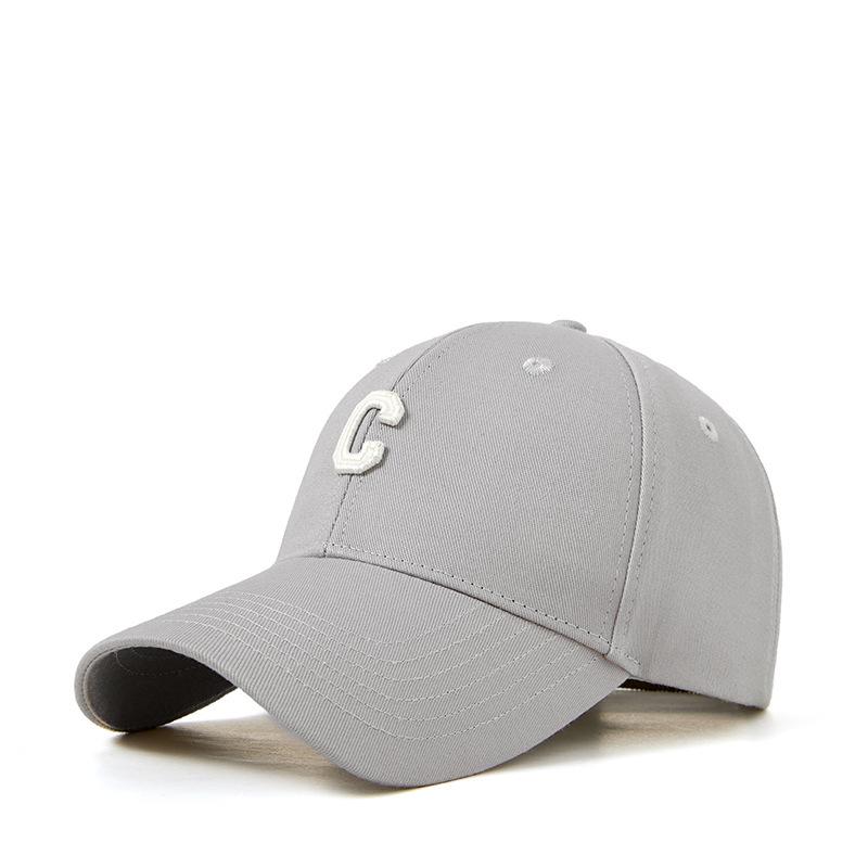 

Multi-Color Good Quality C Letter Cotton Baseball Cap For Men And Women, Spring And Summer Sunshade, Sun Protection, Dome Curved Brim Cap M56-59CM світло-сірого кольору