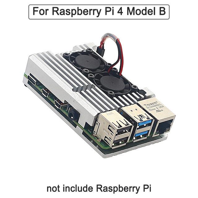 Passive Cooling Metal Case for Raspberry Pi 3B & 4, Aluminum Alloy Replacement Enclosure with Copper Heat Sink Compatibility