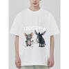 T-Shirt Schwarz I Don't Give A Mouse and Donkey Cartoon-Druck Freizeitkleidung für Männer und Frauen Streetwear Mode Sommer-Outfit