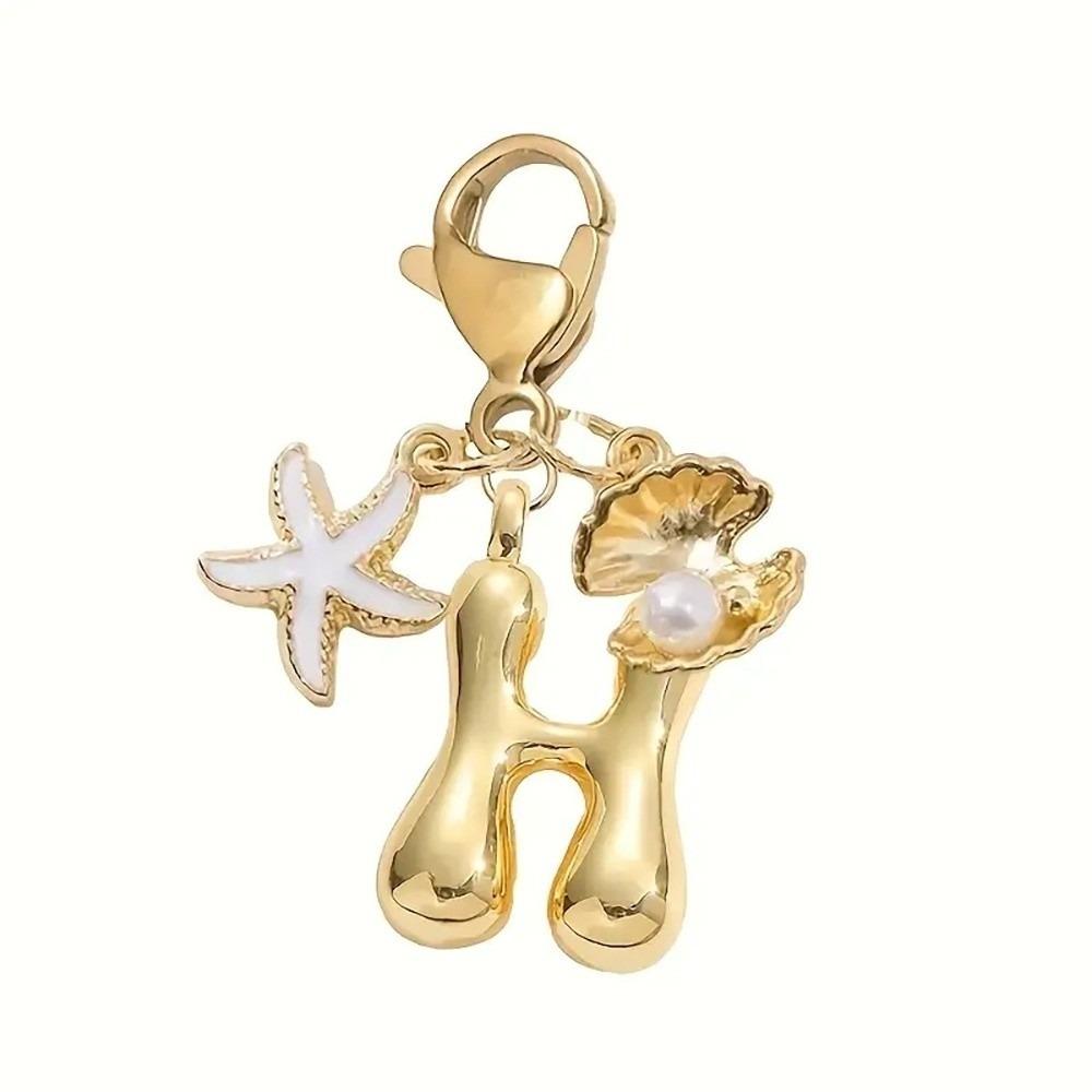 Golden 26 Letters Keychain Retro Backpack Pendant Unisex Bag Charm Friends