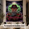 Custom Text Printed Tapestry A Nightmare On Elm Street Freddy Krueger Pattern Large Wall Hanging Indoor Room Decor