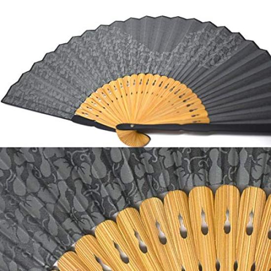 Kimono Folding Komon Cloth Folding Fan [Stylish Iroha] Men's Fan, Inden-style Pattern, 22cm, (433 Gourd)