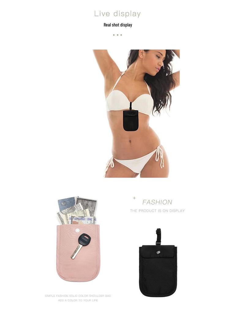 Nylon Slim-Fit Women's Hidden Travel Underwear Coin & Card Holder