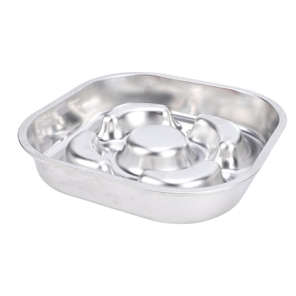 Slow Feeder Dog Bowl 304 Stainless Steel Non Slip Prevent Overflow Tipping Metal Pet Food Bowl
