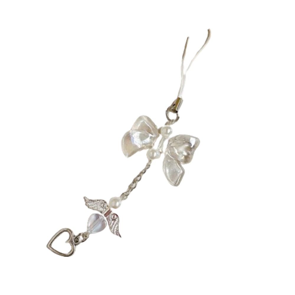 Wings Heart Fringe Phone Lanyard Love Pendant Bowknot Phone Chain  Key  Accessories