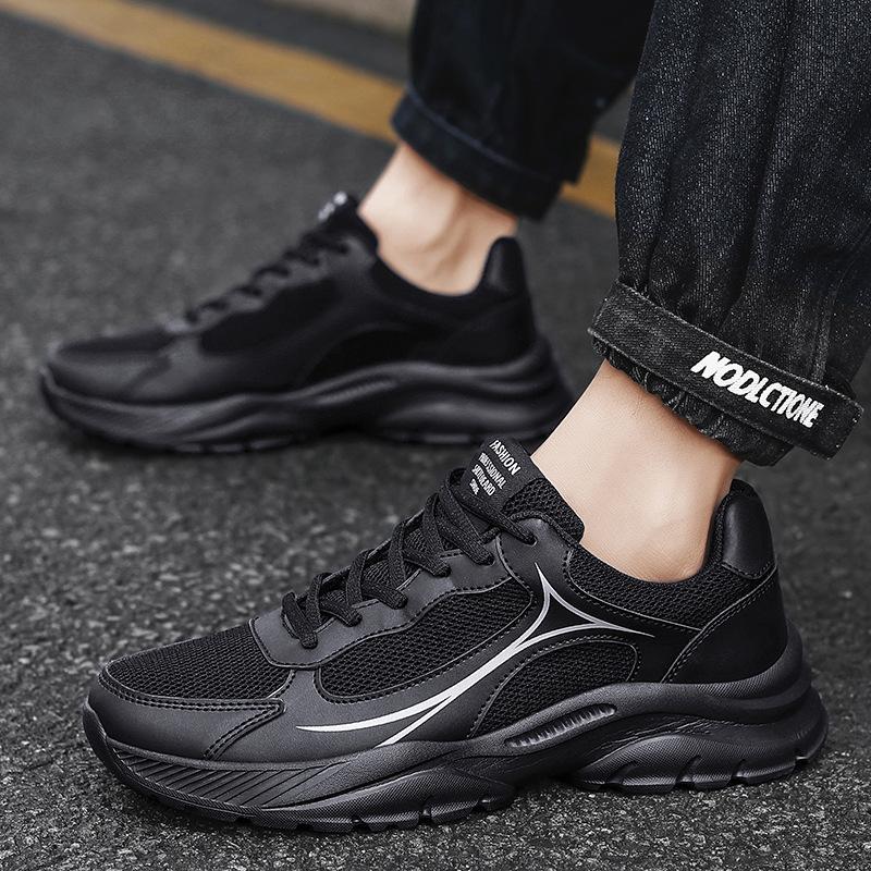 Men's Shoes Mesh Casual Shoes Men's Simple Low-top Outdoor Running Sports Shoes Platform Trend
