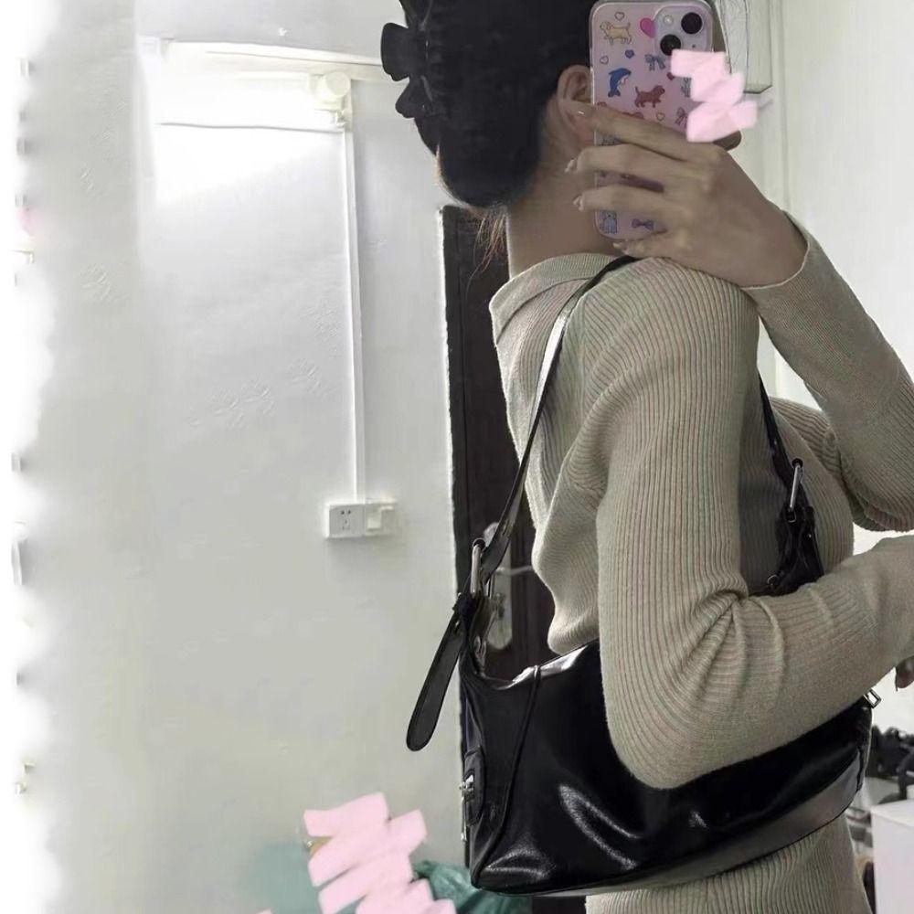 Gothic Y2K Underarm Bag Harajuku Punk Crossbody Bag Temperament PU Shoulder Bag  Portable