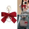 Lightweight Pearls Heart Ribbon Bowknot Keychain Accessory Crafted From High Quality Materials For Long Lasting Use
