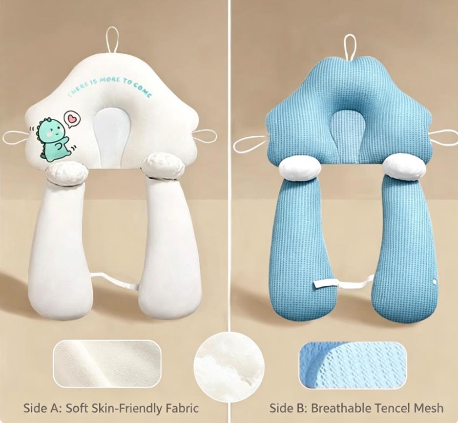 Newborn Baby Sleep Pillow – Head Shaping & Hugging Design for Comfort, Prevents Flat Head Syndrome, Portable Infant Cushion