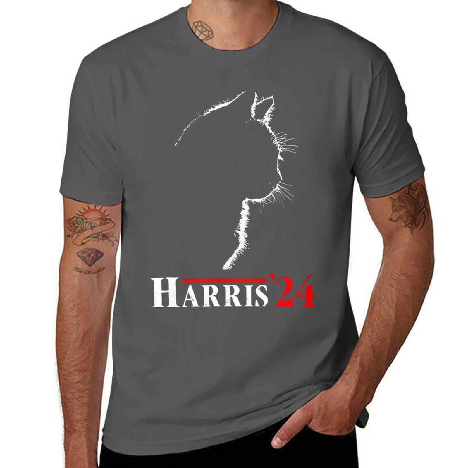 

Cat Harris 24 Childless cat lady for Kamala Harris 2024 T-Shirt man graphic t shirt essential t shirt T-Shirt 4XL