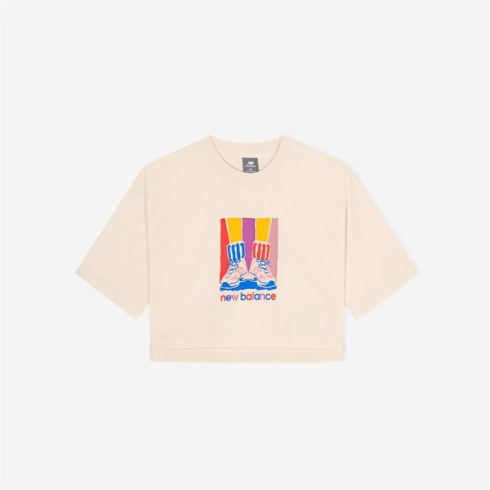 

Женская полуукороченная футболка New Balance градиентная обувь B1 Nbnef3v722 NBNEF3V722 35/S