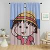 Chibi Marukos Kitchen Curtains 2 Pieces Partition Living Room Curtain Halloween Decoration Curtains for Bedroom Shades Blackout