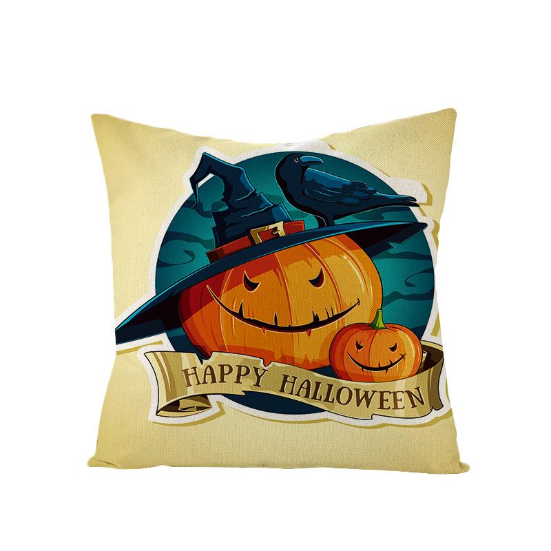 New Home Furnishings Halloween Polyester Pillow Case Home Pumpkin Ghost Fire Cushion Waist Pillow Case