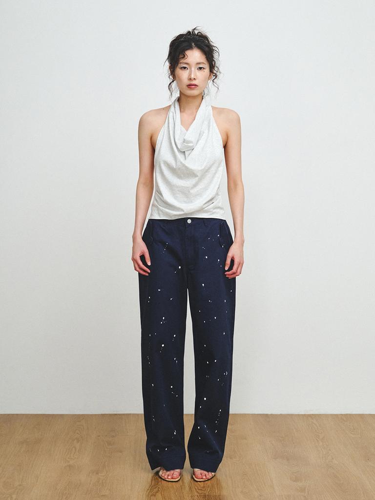 Peullijeupeulojegteu Painting Normal Pants, Navy