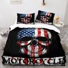 Skull King Queen Bettbezug Gothic Skelett Bettwäsche Set für Erwachsene Jugendliche Personalisiert Halloween Knochen Polyester Steppdeckenbezug
