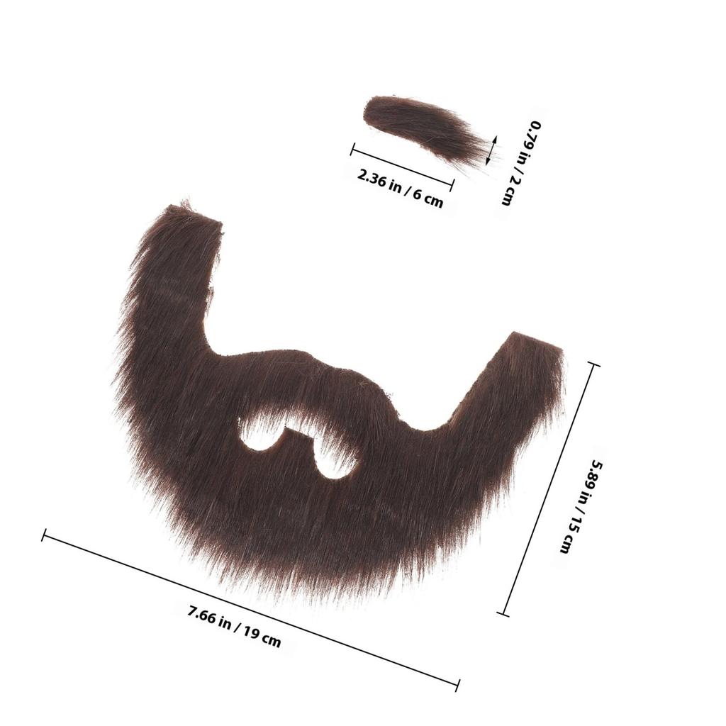 1Set Fake Beard Prop Simulation False Eyebrow Cosplay Mustache Party Photo Performance Decoration Costume Accessory