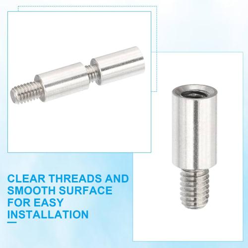 PATIKIL 8pcs M4x10+6mm Single Head Studs, Stainless Steel Round to Female Standoff Spacer Screw Bolts for Quadcopter Drone Computer & Circuit Board As