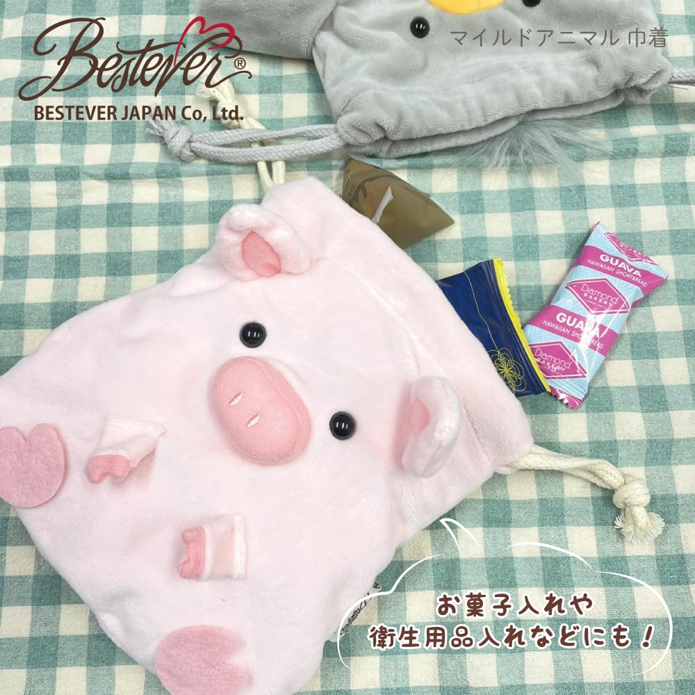 [BESTEVER] Mild Animal Drawstring Pouch, Long-Tailed Tit, 52016