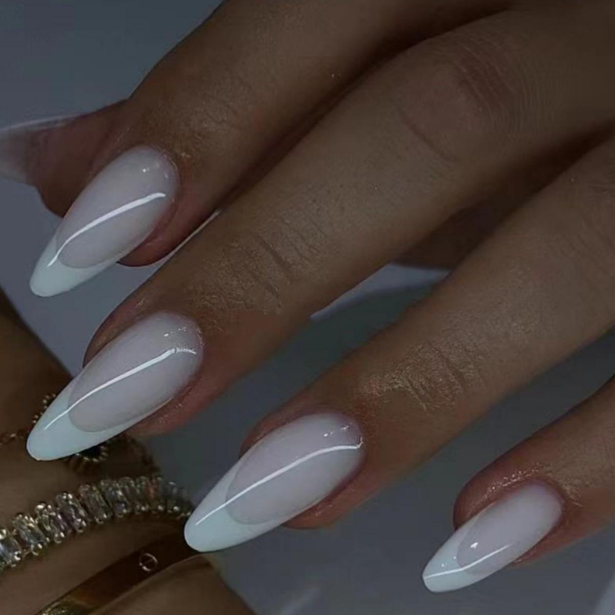 

24-Pack Removable Wearable French White False Nail Tips